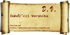 Dabóczi Veronika névjegykártya