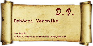 Dabóczi Veronika névjegykártya